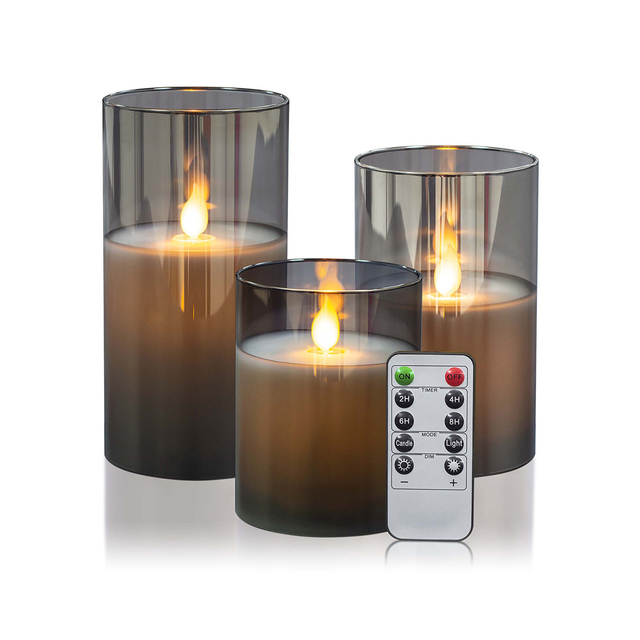 Gray-Glass-Flameless-Candles