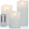 Yongmao Flameless Candles White Battery Operated Pillar Real Wax LED Electric Candles Warm Light 3D Wick Flickering with 10-Key Remote for Home Wedding Birthday Decoration D 3" H 4" 5" 6"(Set of 3)