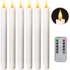 Yongmao Flameless Taper Candles Flickering Battery Operated with 10-Key Remote, Real Wax LED Window Candles Fake Electric Candles 3D Wick Warm Light Pack of 6 for Christmas Home Wedding Decor (White)