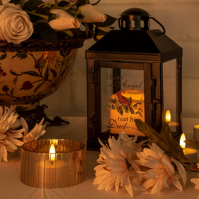 Memorial Lantern - Sympathy Gifts for Loss of Father, Bereavement & Rememberance Gifts