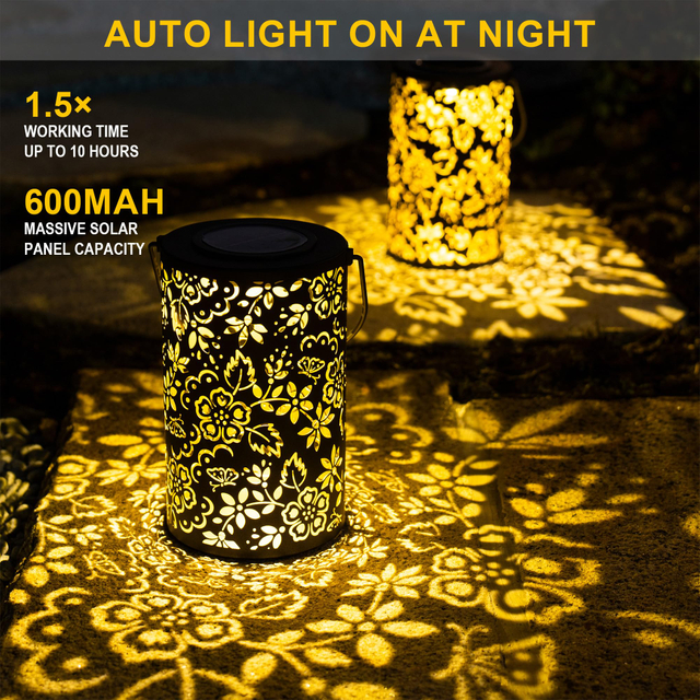 2 Pack Outdoor Solar Hanging Lantern Lights, Solar Lantern Outdoor Waterproof, Solar Lights for Garden Yard Table Backyard Porch Pathway Tree Decorative